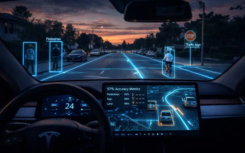 autonomous vehicle with real-time computer vision annotation