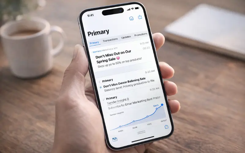 apple ios 18 email tabs email marketing news november 2025 showing primary inbox placement