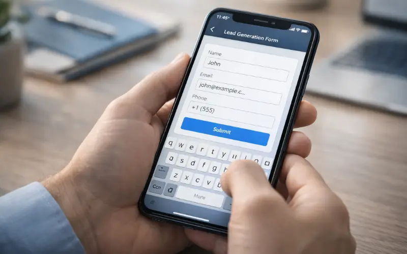 instagram ads updates october 2025 lead ads form manual input user filling details on smartphone