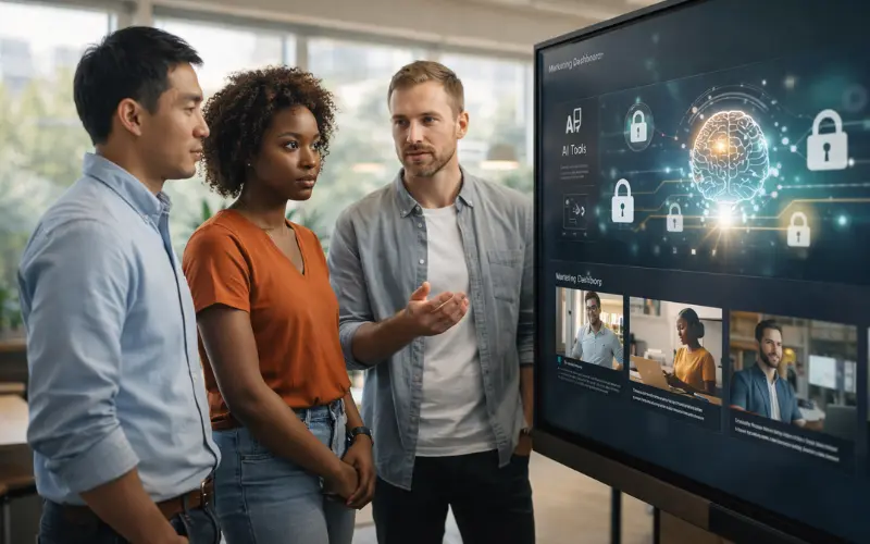 Small business team discussing AI tools, privacy changes and marketing fundamentals in 2026